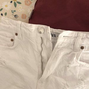 Zara white mini shorts